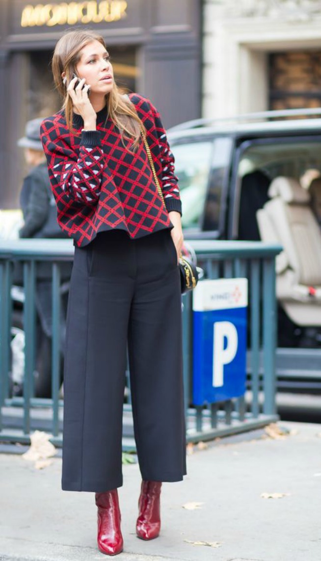 Culottes with hot sale ankle boots