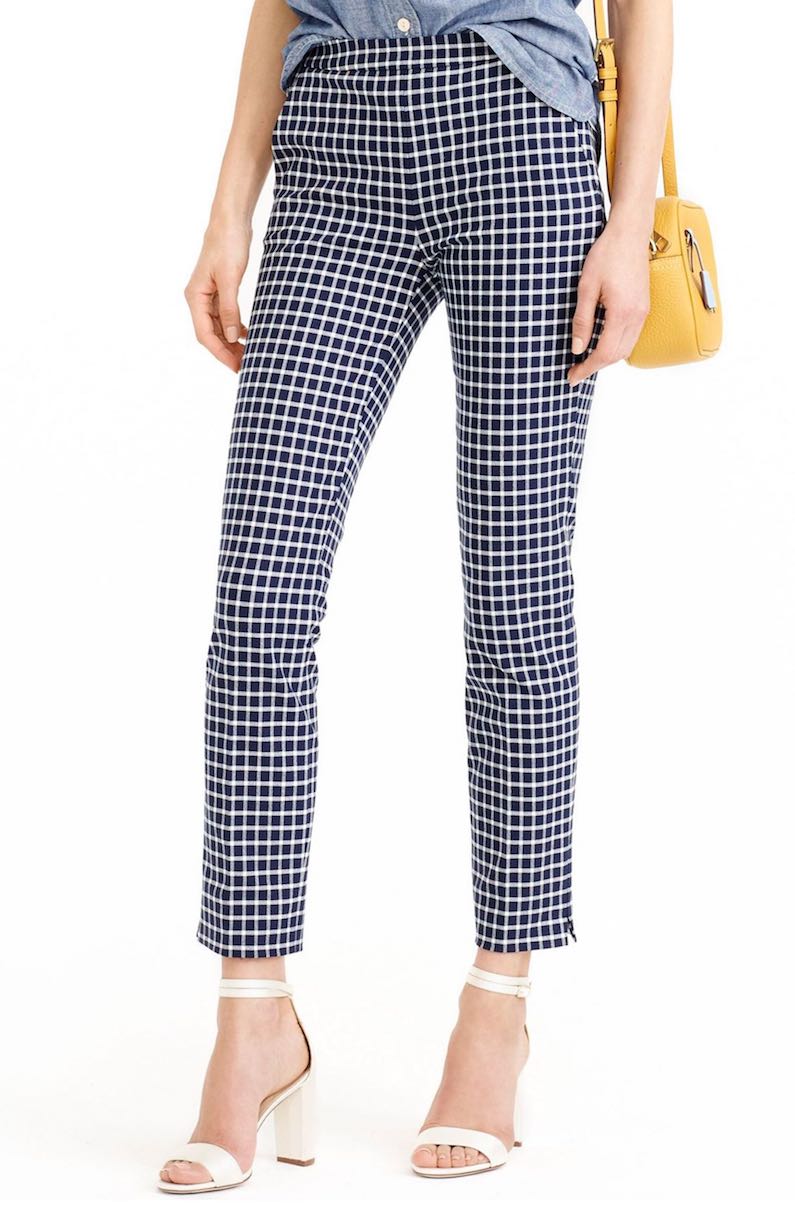 J.Crew Martie Windowpane Print Pants