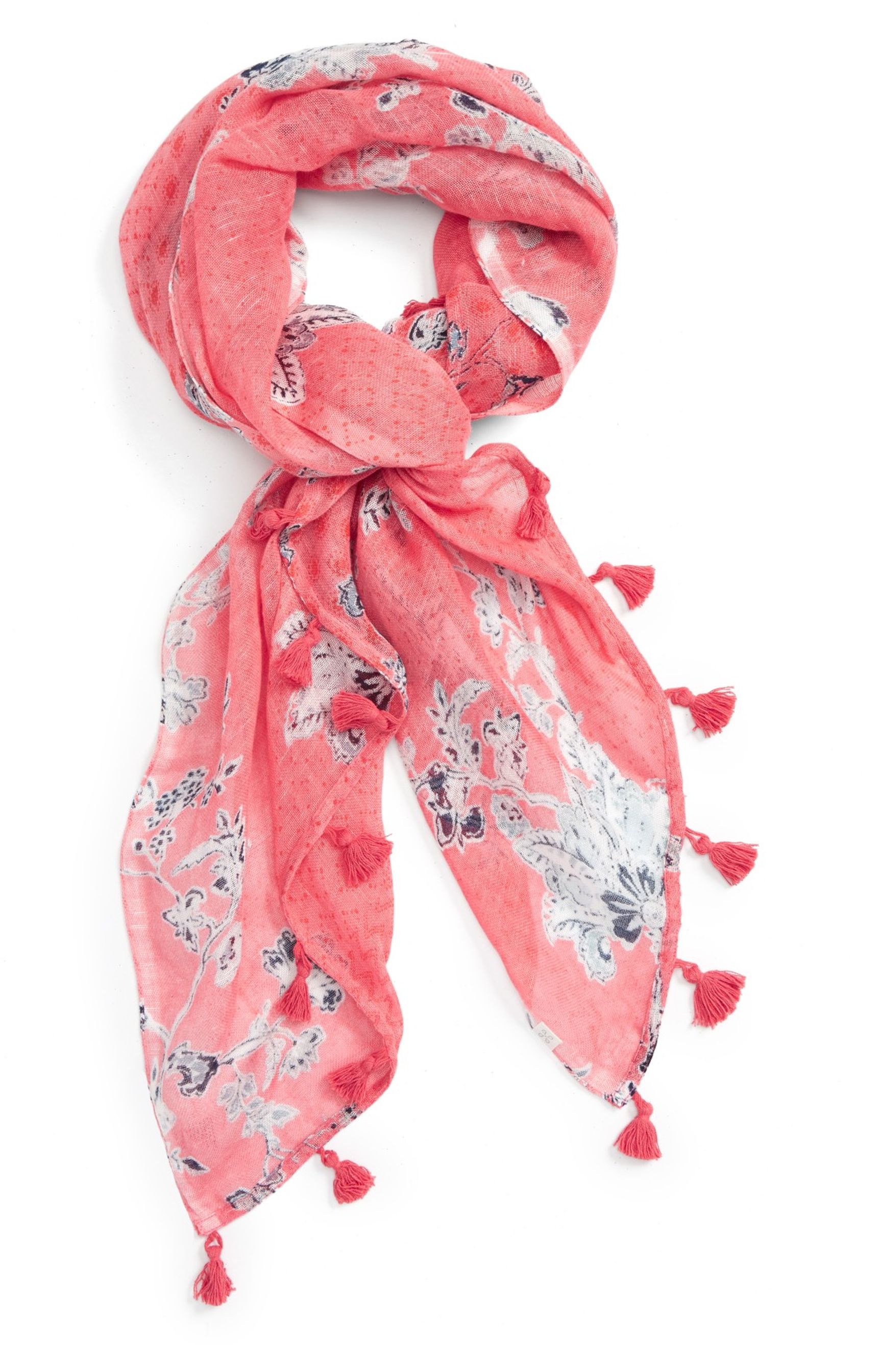 Caslon® Floral Tides Tassel Scarf