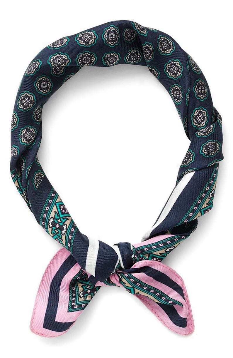 J.Crew Issac Foulard Print Italian Silk Scarf