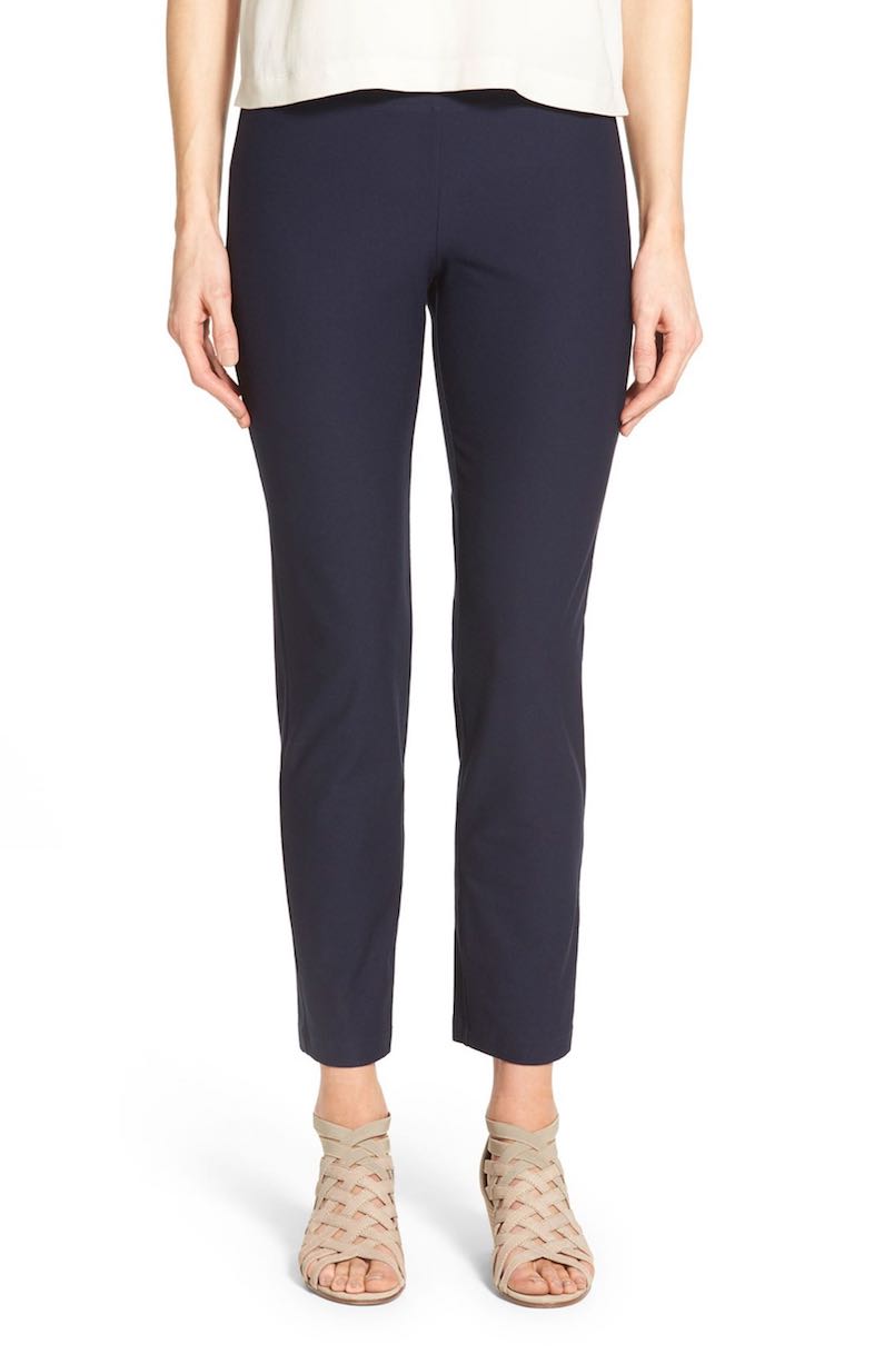 Eileen Fisher Stretch Crepe Slim Ankle Pants