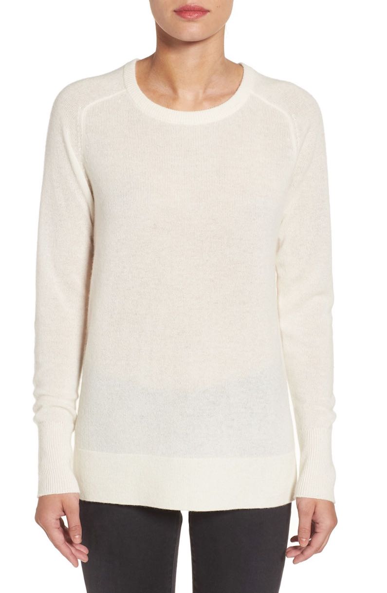 Halogen® Crewneck Lightweight Cashmere Sweater 
