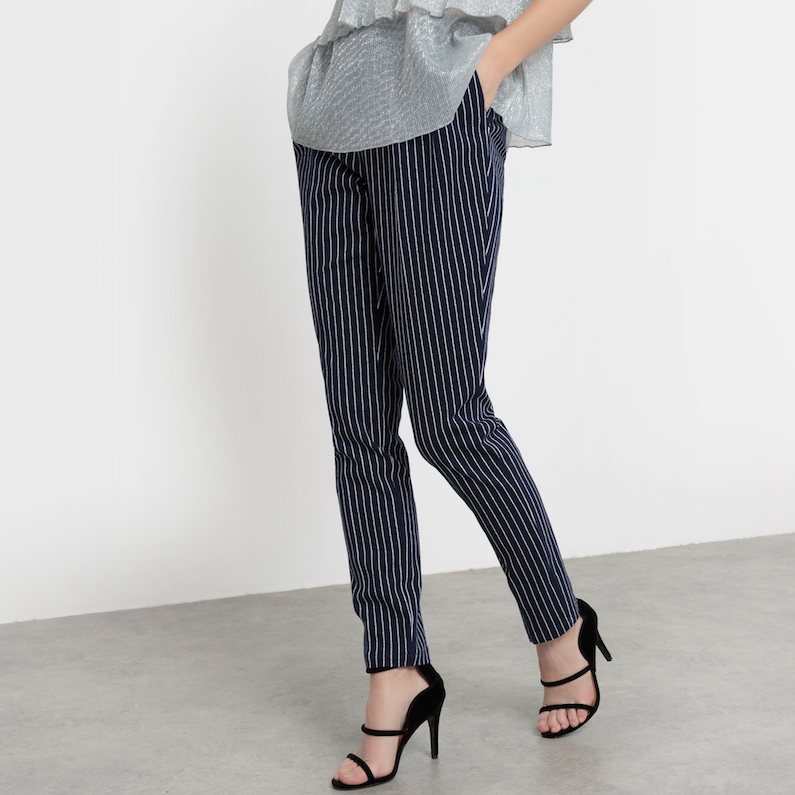 R édition Striped Peg Trousers