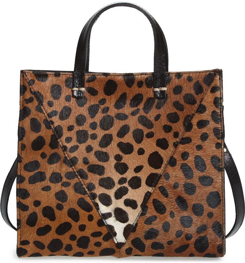 Clare V. 'Petit Simple' Leopard Print Genuine Calf Hair Tote