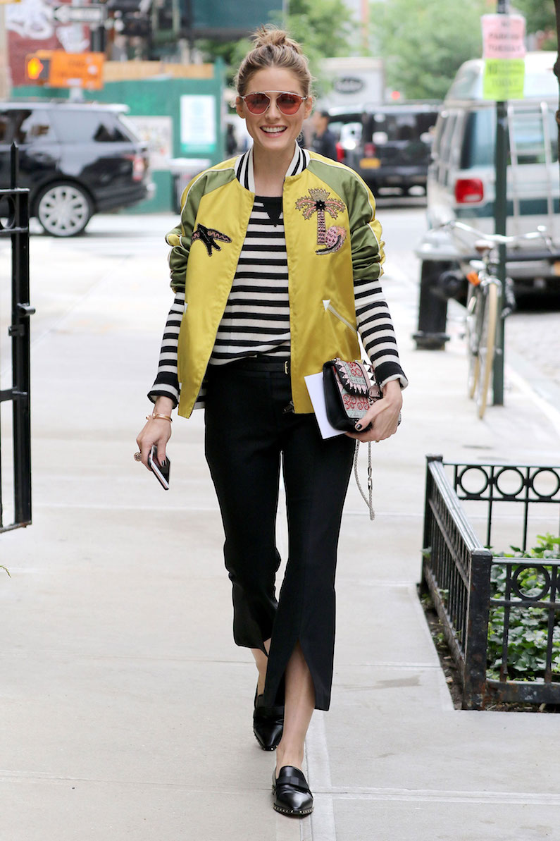 oliviapalermovalentinoyellowbomberjacket